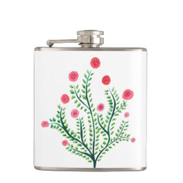 Petaca Planta de acuarela de Bonito floral de primavera m