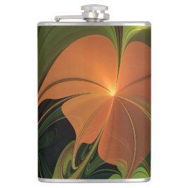 Petaca Planta de fantasía Resumen Fractal Verde Rust Brow