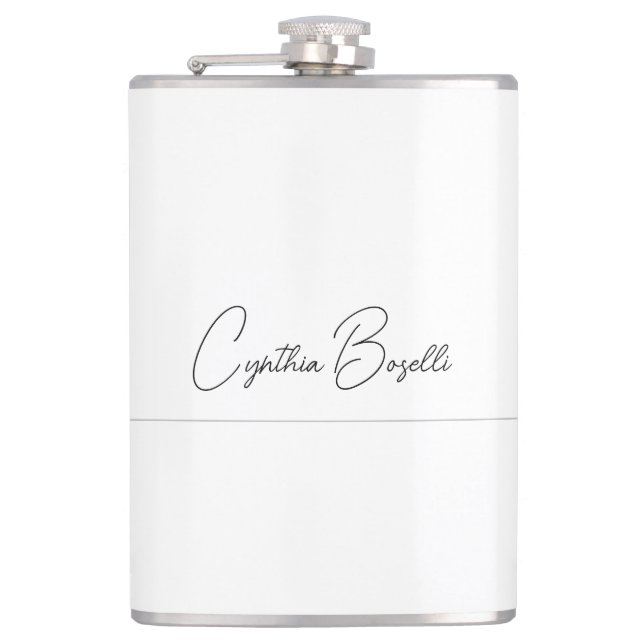 Petaca Plantilla de caligrafía moderna Minimalista de ten (Anverso)