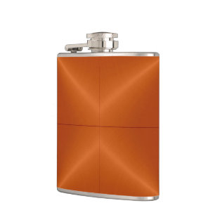 Petaca Plata y acero metálico Naranja Metalizado