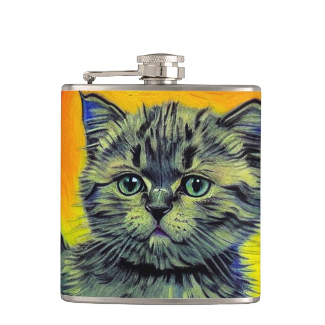 Petaca Playa de Sunset Cat Style Van Gogh (Anverso)