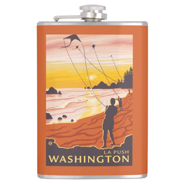 Petaca Playa y cometas - empuje del La, Washington (Anverso)