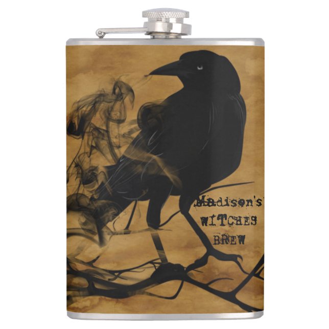 Petaca Pocima de Brujas Cuervo Negro Espeluznante (Anverso)