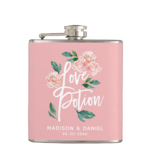 Petaca Poción de Amor Rubor Rosa Floral Personalizado