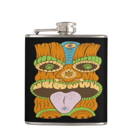 Petaca Poderosa estatua de Tiki en estado de ánimo psicod