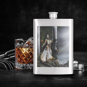 Petaca Poderosa Hechicera de Fantasía Guardiana del Dragó