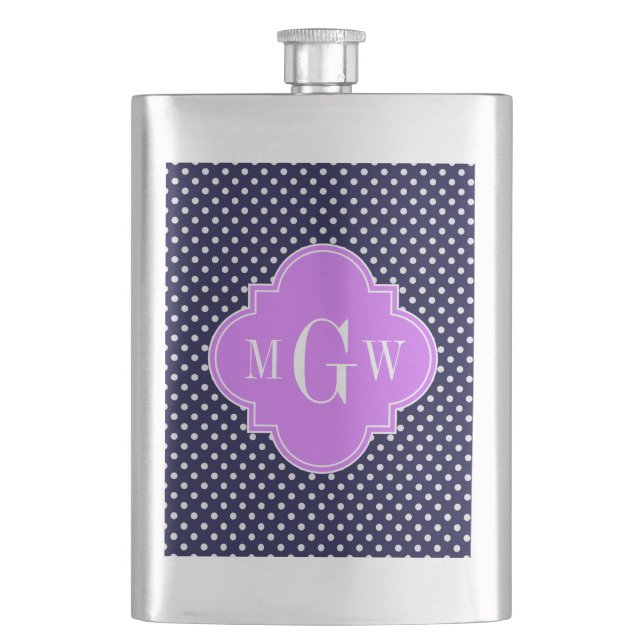 Petaca Polka blanco de la Marina Dots Lilac Quatrefoil 3  (Anverso)