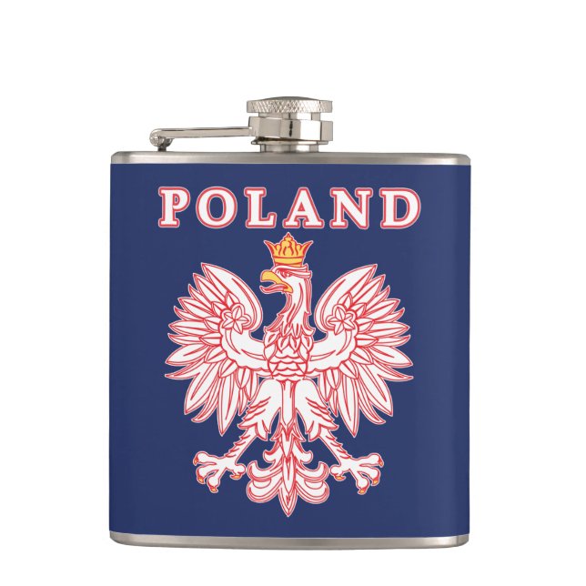 Petaca Polonia Con Águila Polaca Roja (Anverso)