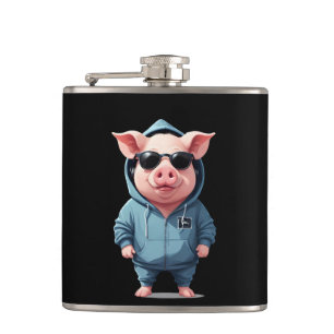 Petaca Porcino con Hoodie Funny Carácter animal de Guay