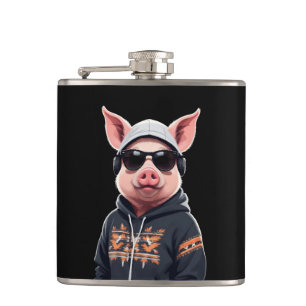 Petaca Porcino con Hoodie Funny Carácter animal de Guay