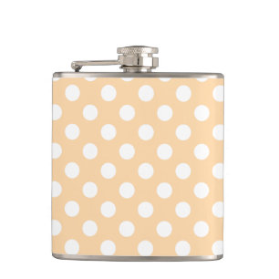 Petaca Pos de polka blanca en beige