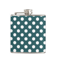 Pos de polka blanco en verde azulado