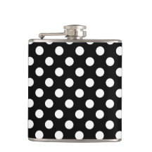 Pos de polka blanco sobre negro