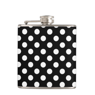 Petaca Pos de polka blanco sobre negro