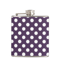 Pos de polka blanco sobre púrpura de ciruela