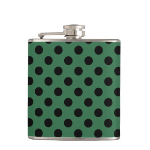Petaca Pos de polka negra en verde gelatina