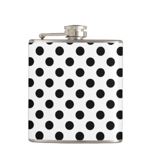 Petaca Pos de polka negro sobre blanco