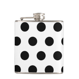 Petaca Pos de polka negro sobre blanco