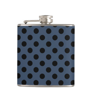 Petaca Pos de polka negro sobre gris-azul