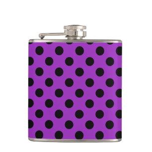 Petaca Pos de polka negro sobre morado