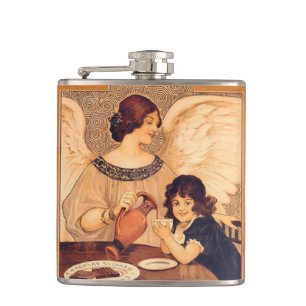 Petaca Póster Antiguo del Ángel de Chocolate Francés: Art