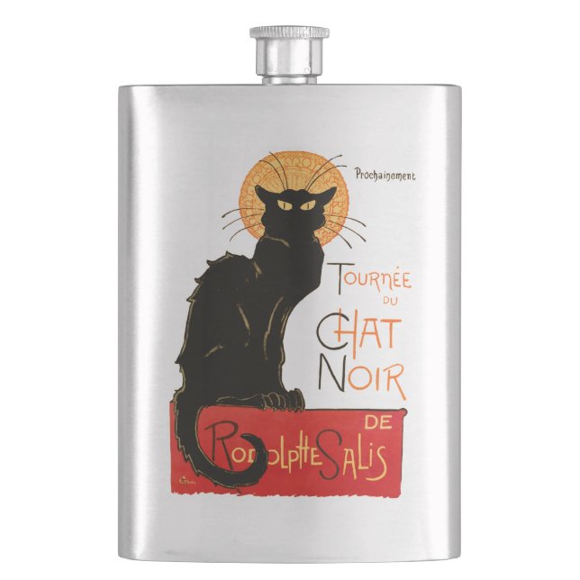 Petaca Póster Clásico Gato Negro de Steinlen Chat Noir Fr (Anverso)