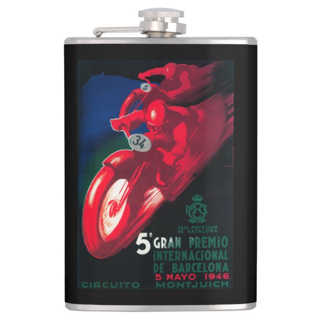 Petaca Poster de la motocicleta de 5 Gran Premio (Anverso)