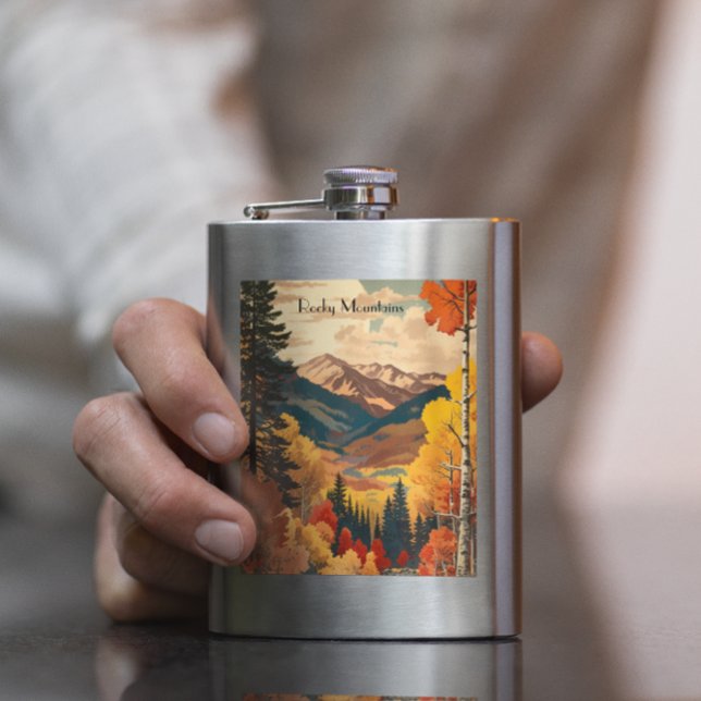 Petaca Poster de Viajes Vintage Rocky Mountain, personali (Subido por el creador)