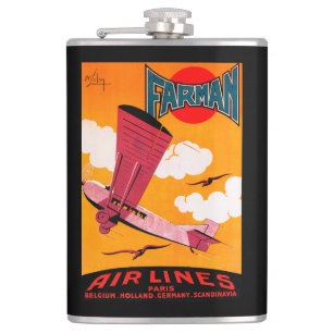 Petaca Poster del monoplano de las líneas aéreas F-170