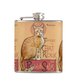 Petaca Póster Vintage Francés de Gato Naranja con Esti