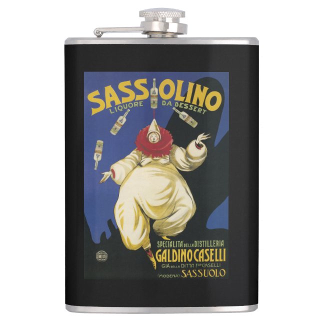 Petaca Postre de Sassolino Liquore DA promocional (Anverso)