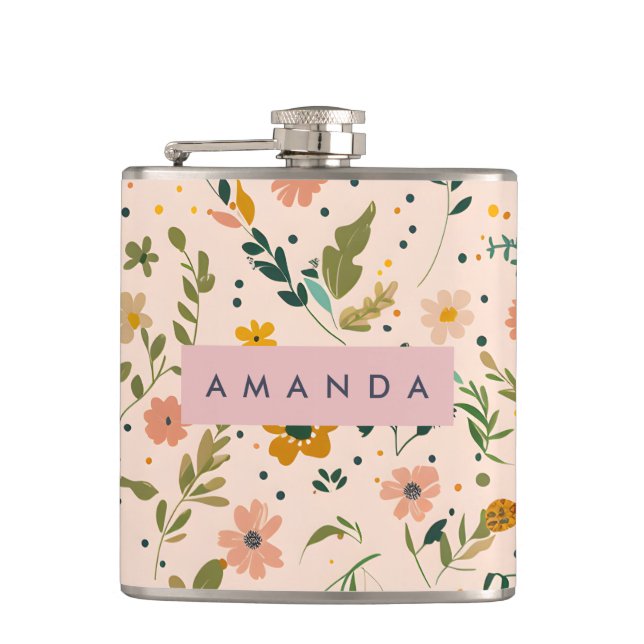 Petaca Pradera de flores silvestres caprichosas personali (Anverso)