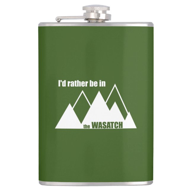 Petaca Preferiría Estar En Las Montañas Wasatch (Anverso)