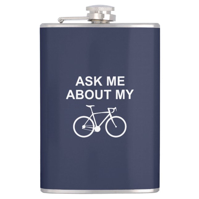 Petaca Pregúntame sobre mi bicicleta (Anverso)