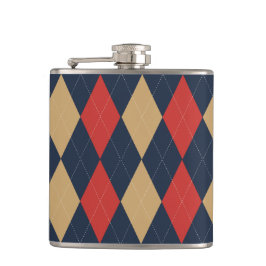 Petaca Preppy Argyle Azul Marino caqui Personalizado