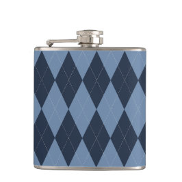 Petaca Preppy Argyle Azul Marino y Azul Personalizado par