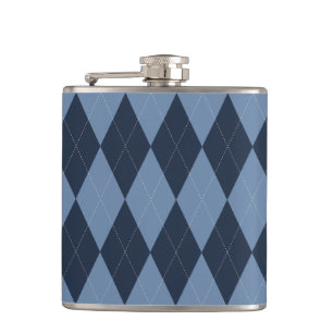 Petaca Preppy Argyle Azul Marino y Azul Personalizado par