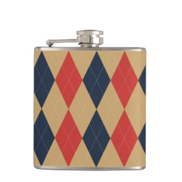 Petaca Preppy Argyle Caqui Azul Marino Rojo Personalizado