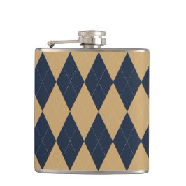 Petaca Preppy Argyle Caqui y Azul Marino Personalizados p