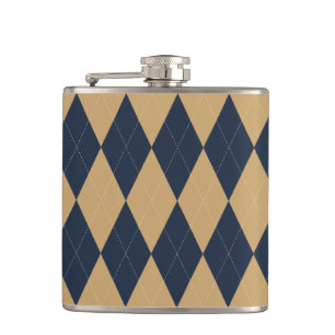 Petaca Preppy Argyle Caqui y Azul Marino Personalizados p
