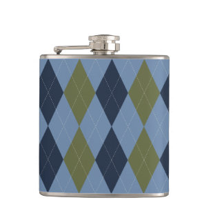 Petaca Preppy Argyle Fumado Azul Verde Marino Personaliza