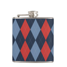 Preppy Argyle Navy Red Smoke Blue Personalized