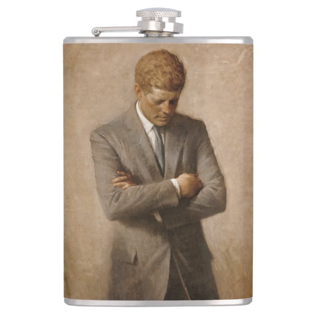 Petaca Presidente estadounidense John Kennedy retrato pin (Anverso)