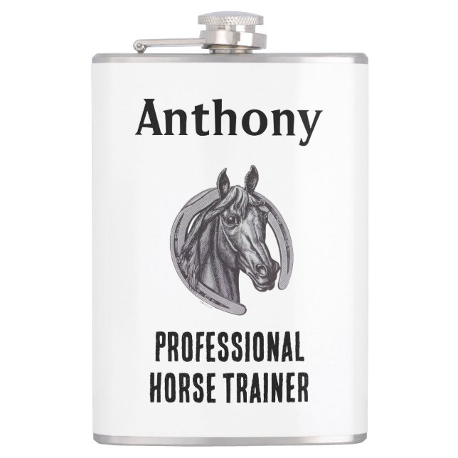 Petaca Profesional de entrenamiento de caballos Black Whi (Anverso)