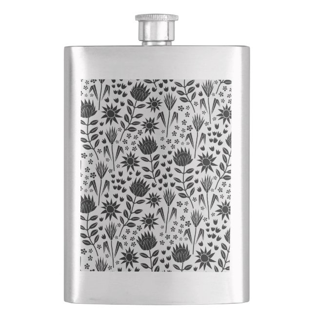 Petaca Protea Bloque floral Imprimir Millefleur blanco ne (Anverso)