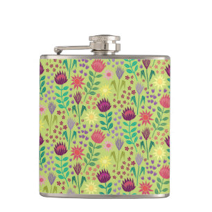 Petaca Protea Bloque Floral Imprimir Millefleur verde ale