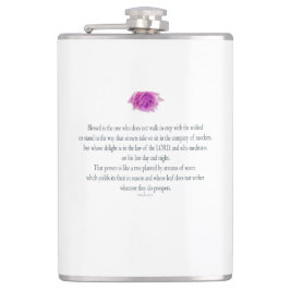 Petaca PSALM 1:1-3 con flor morada