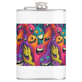 Petaca Psychedelic Cartoon Creature Vinyl Wrapped Flask