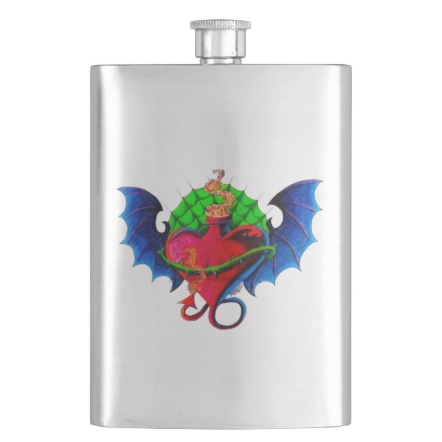 Petaca Psyko-Daizie Dragon Wing Heart Premium Flask (Anverso)