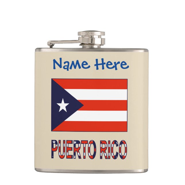Petaca Puerto Rico Bandera boricua Azul personalizada (Anverso)